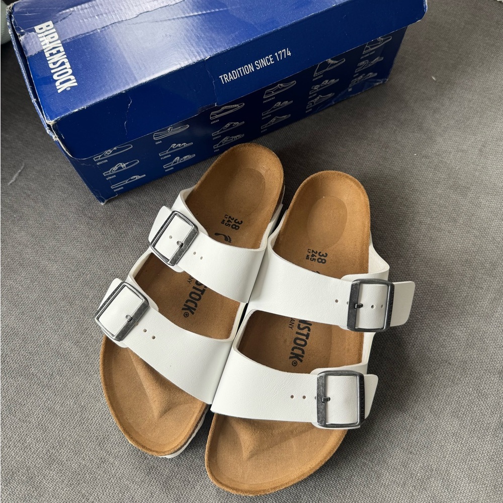 Arizona Birko-Flor White Sandals
